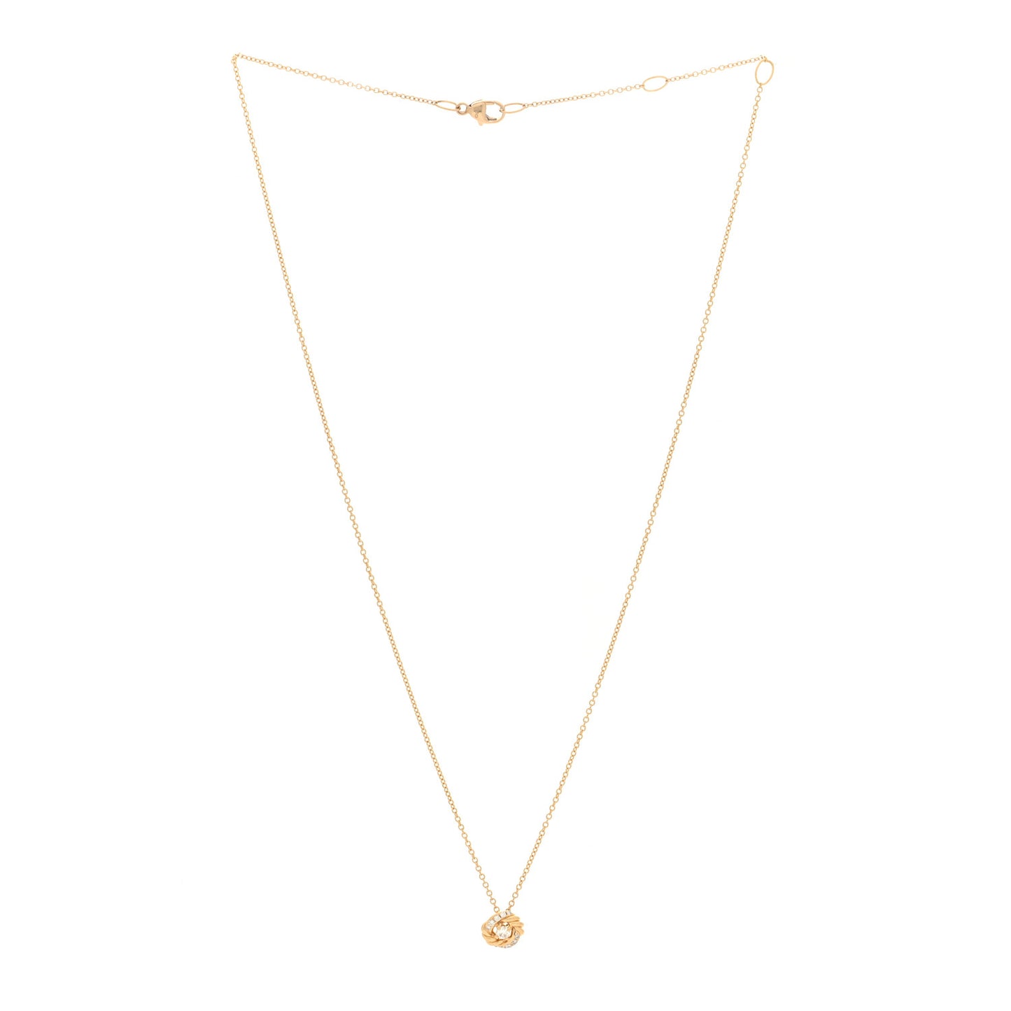 18K Yellow Gold Diamond 8mm Petite Infinity Pendant Necklace