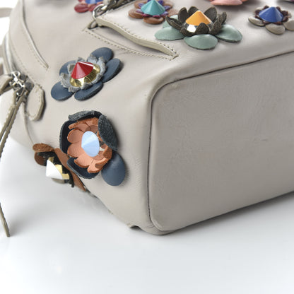Fendi Vitello Dolce Flowerland Studded Mini Backpack Grigio Polvere Multicolor 5 of 13