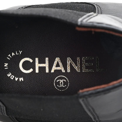 Chanel Calfskin Cap Toe CC Ankle Boots 39.5 Black 8 of 10