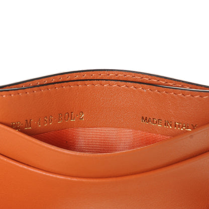 Valentino Garavani Vitello Rockstud Card Holder Orange 6 of 6