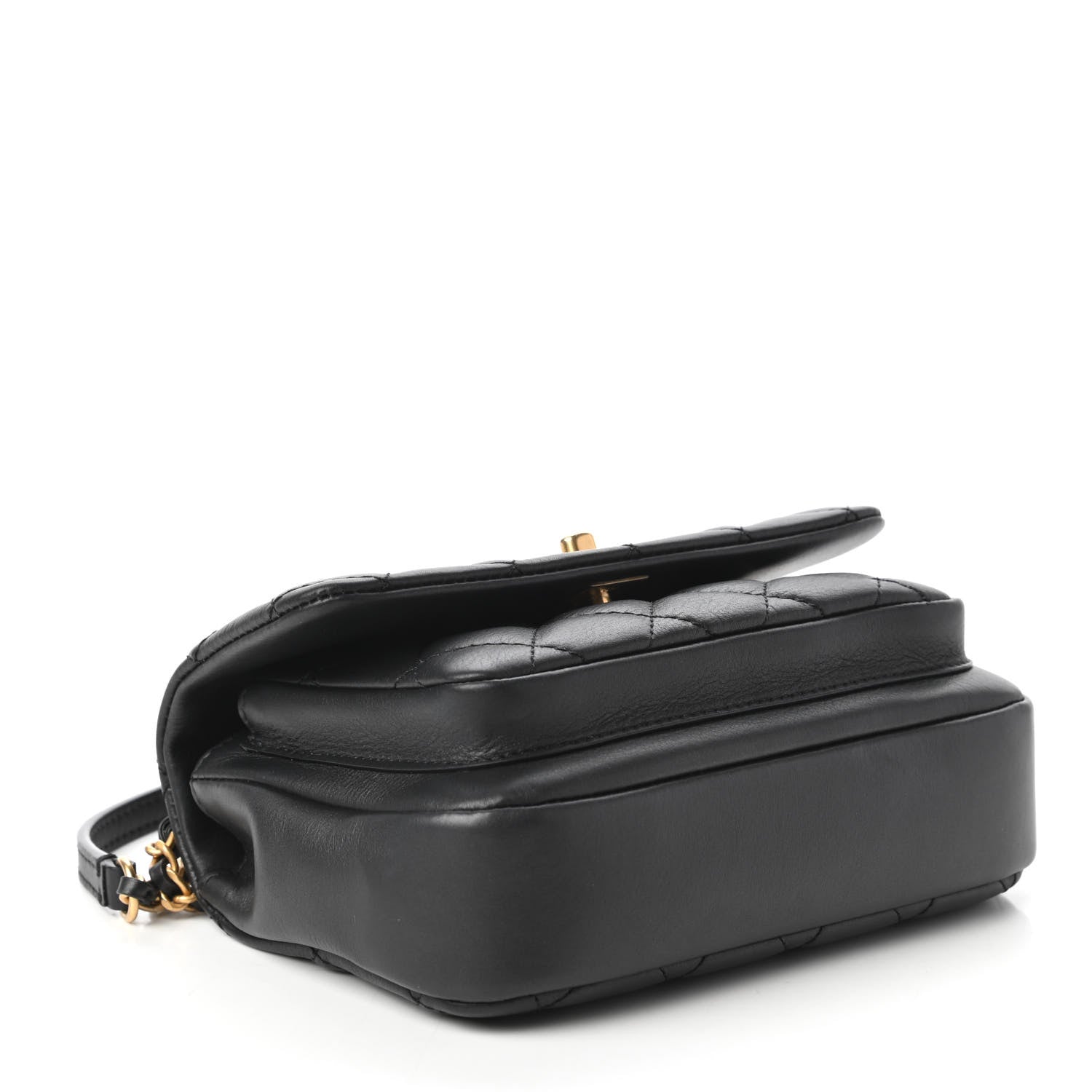 Chanel Calfskin Quilted Top Handle Flap Black 4 of 11