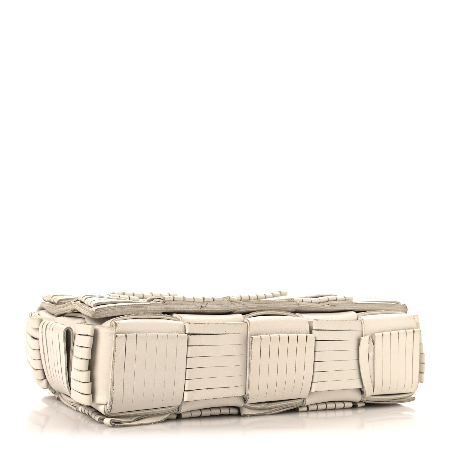 Bottega Veneta Nappa Maxi Intrecciato Fringed Cassette Crossbody Bag White 4 of 10