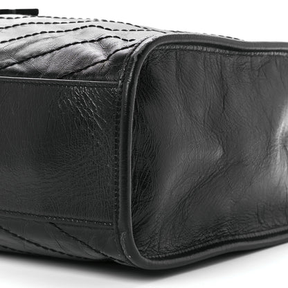 Saint Laurent Crinkled Calfskin Matelasse Monogram Medium Niki Shopper Tote Black 9 of 9