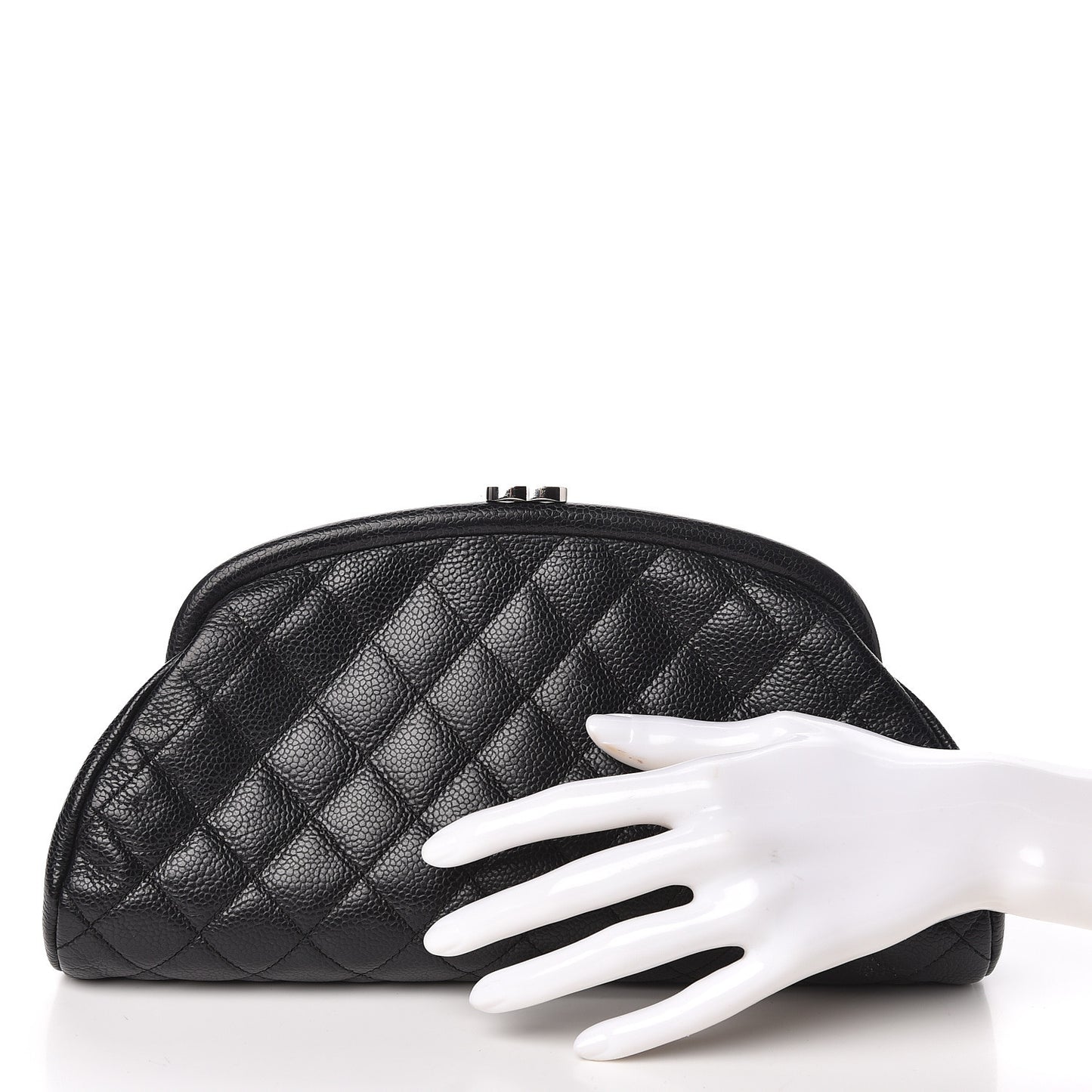 Caviar Quilted Timeless Clutch Black
