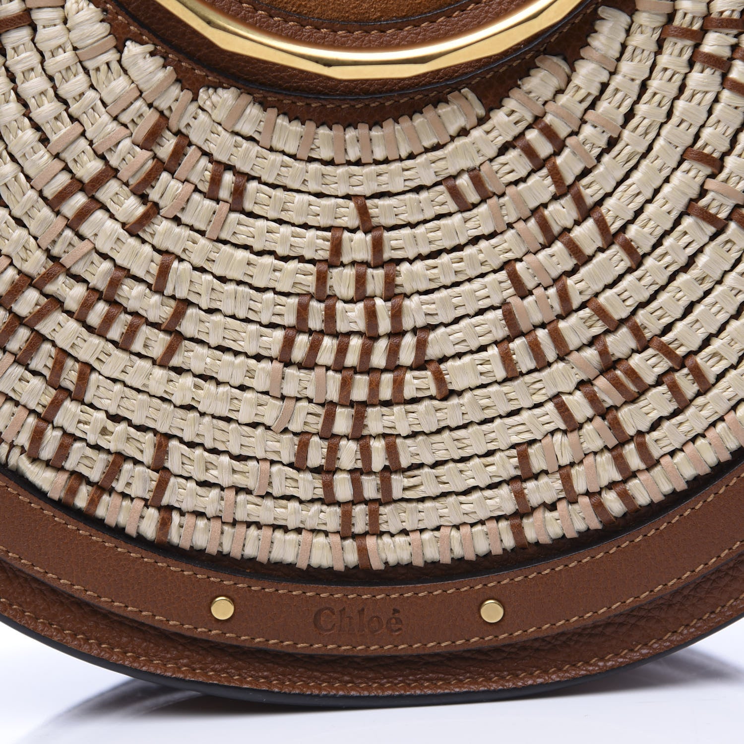 Chloe Calfskin Suede Raffia Medium Pixie Bag Caramel 11 of 12