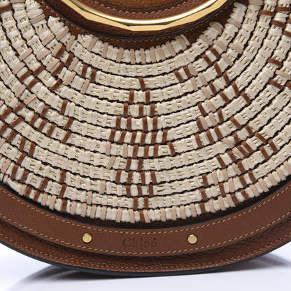 Chloe Calfskin Suede Raffia Medium Pixie Bag Caramel 11 of 12