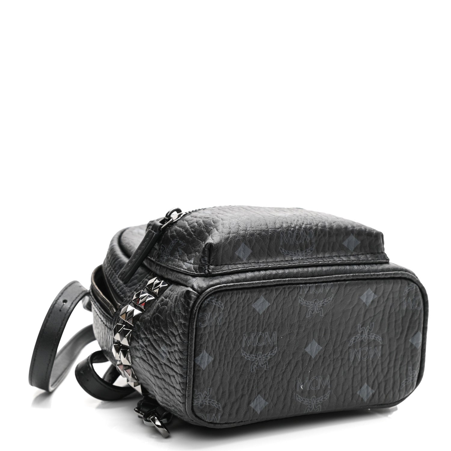 MCM Visetos Side Stud X-Mini Stark Bebe Boo Backpack Black 4 of 13