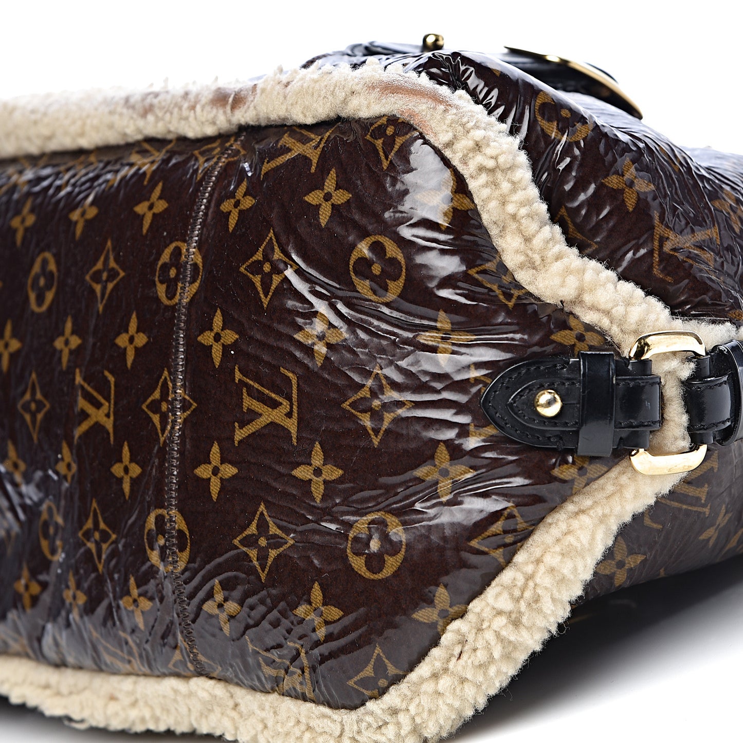 Patent Monogram Shearling Sac Thunder