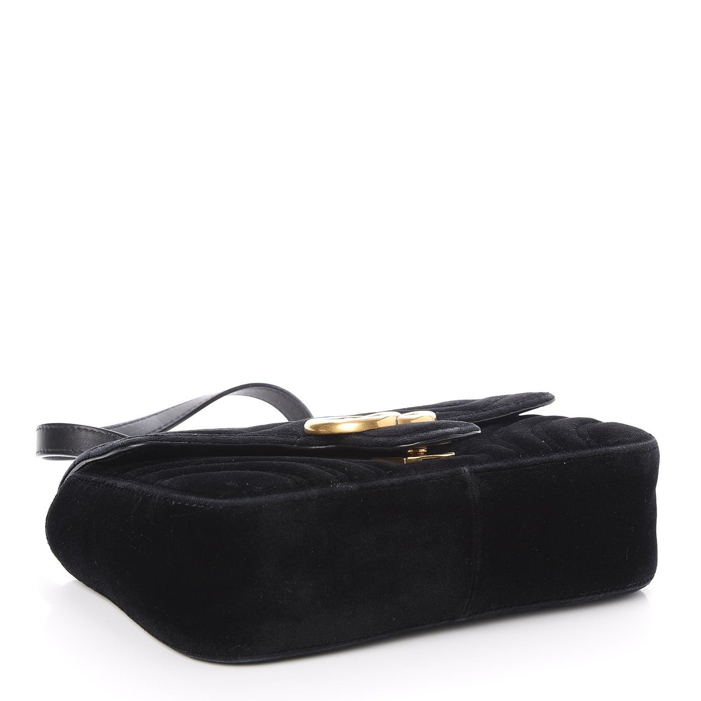 Velvet Matelasse Mini GG Marmont Shoulder Bag Black