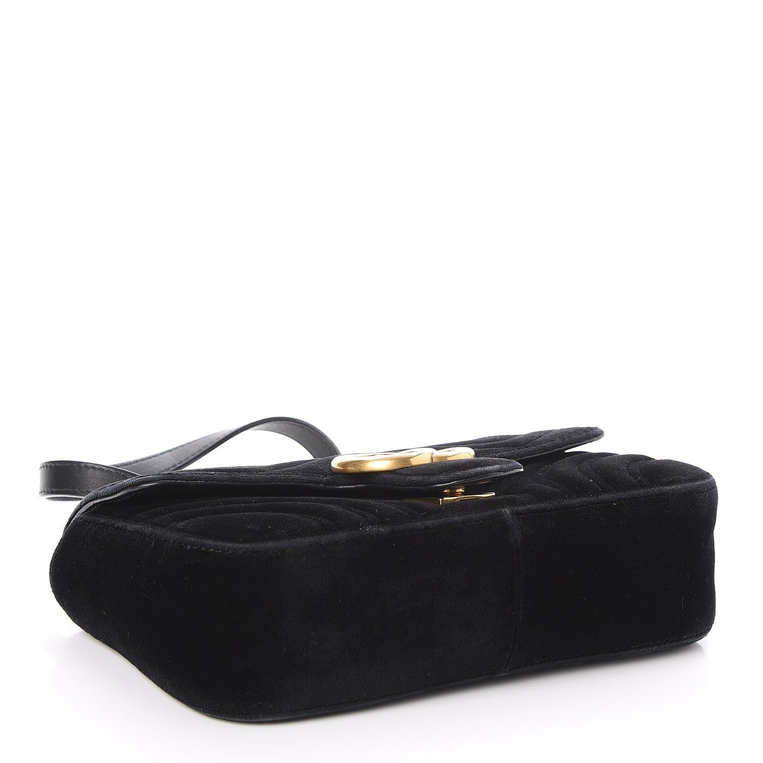 Gucci Velvet Matelasse Mini GG Marmont Shoulder Bag Black 4 of 8