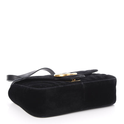 Gucci Velvet Matelasse Mini GG Marmont Shoulder Bag Black 4 of 8