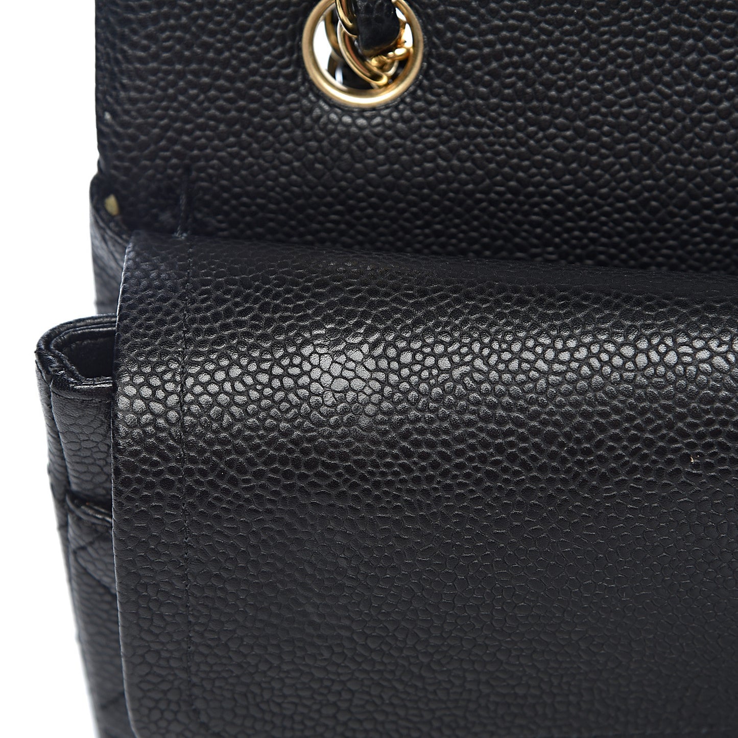 Caviar Quilted Medium Double Flap Black