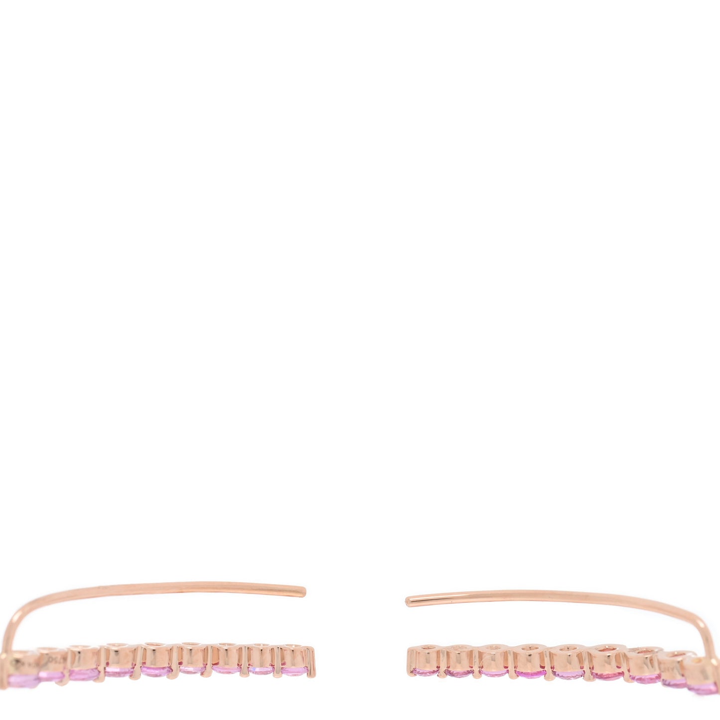 18K Rose Gold Pink Sapphire Floating Earrings