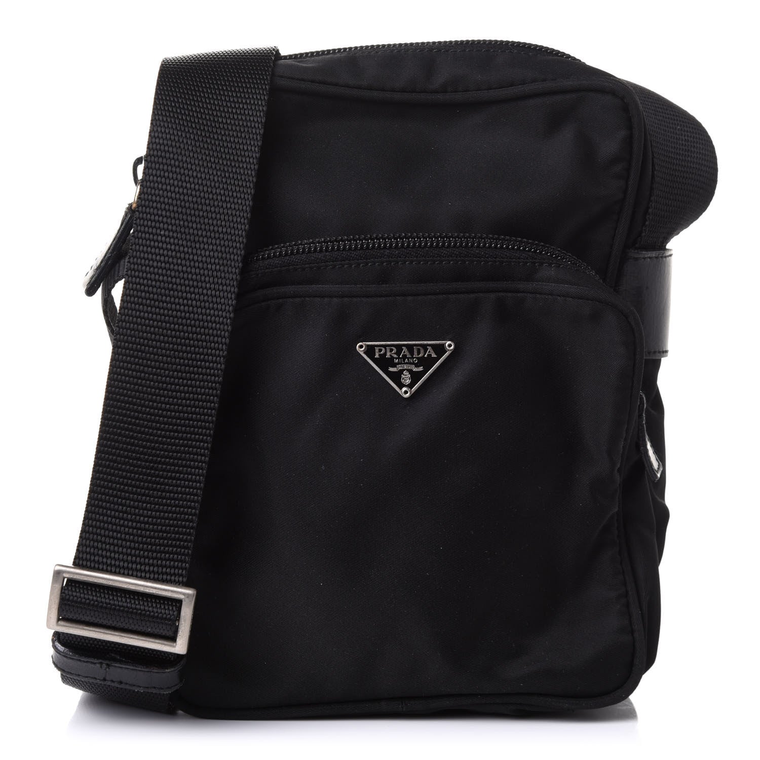 Prada Nylon Flat Messenger Bag Black 1 of 9
