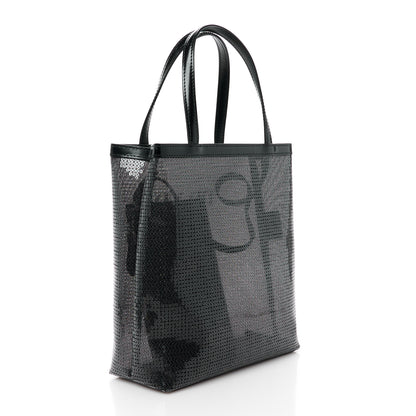 Prada Sequin Rete Paillettes Small Tote Bag Black 4 of 13