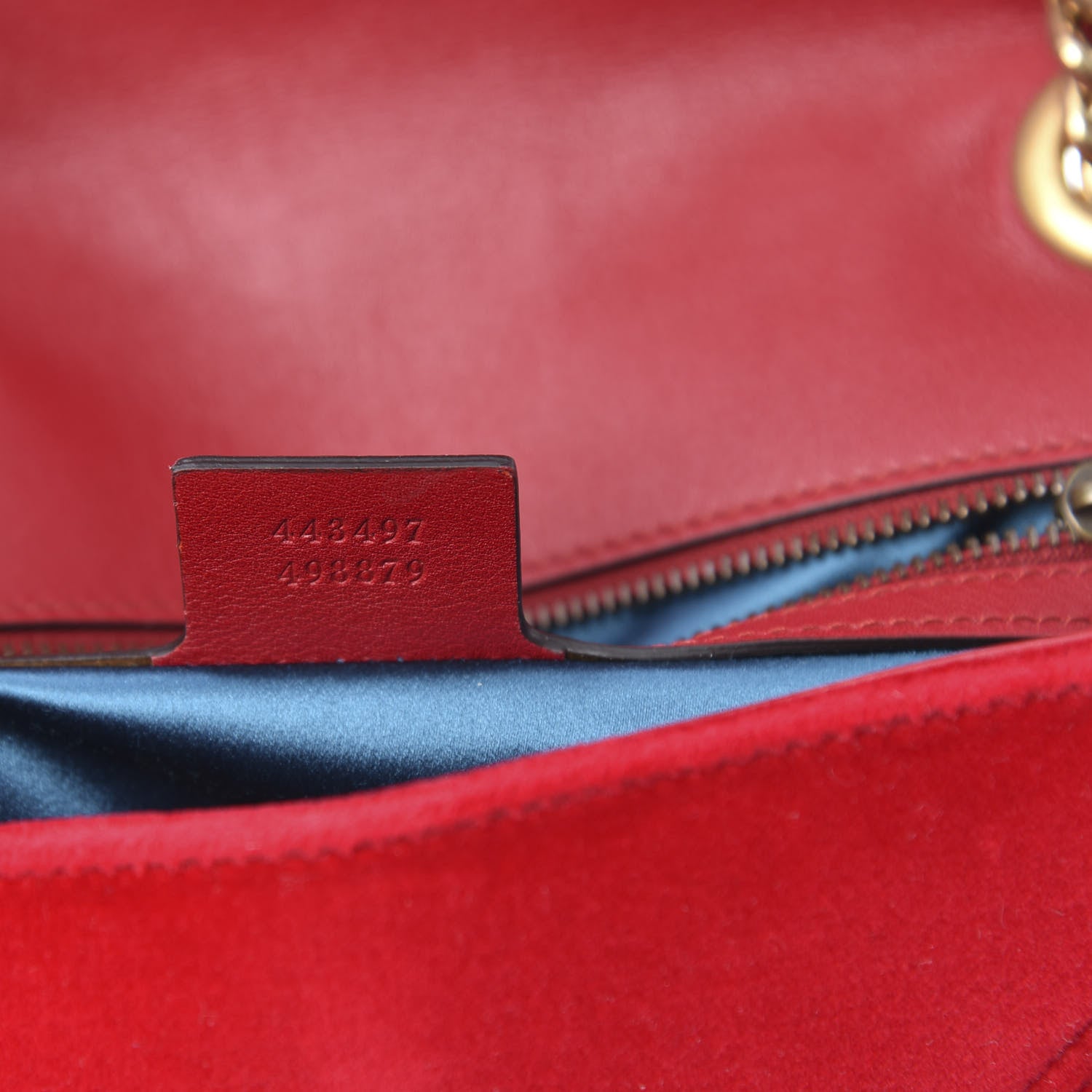 Gucci Velvet Matelasse Small GG Marmont Shoulder Bag Hibiscus Red 7 of 11