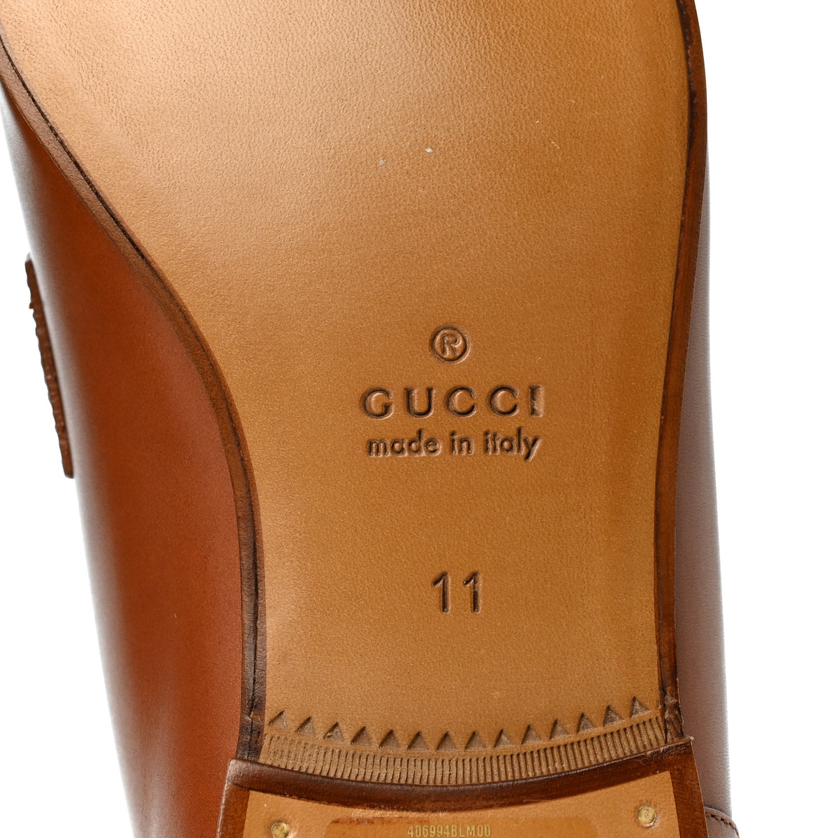 Gucci Betis Glamour Calfskin Horsebit Mens Jordaan Loafers 11 Brown 8 of 10
