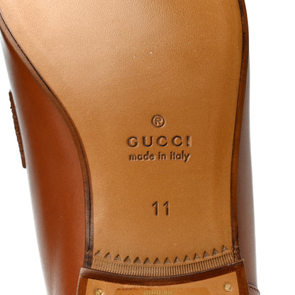 Gucci Betis Glamour Calfskin Horsebit Mens Jordaan Loafers 11 Brown 8 of 10