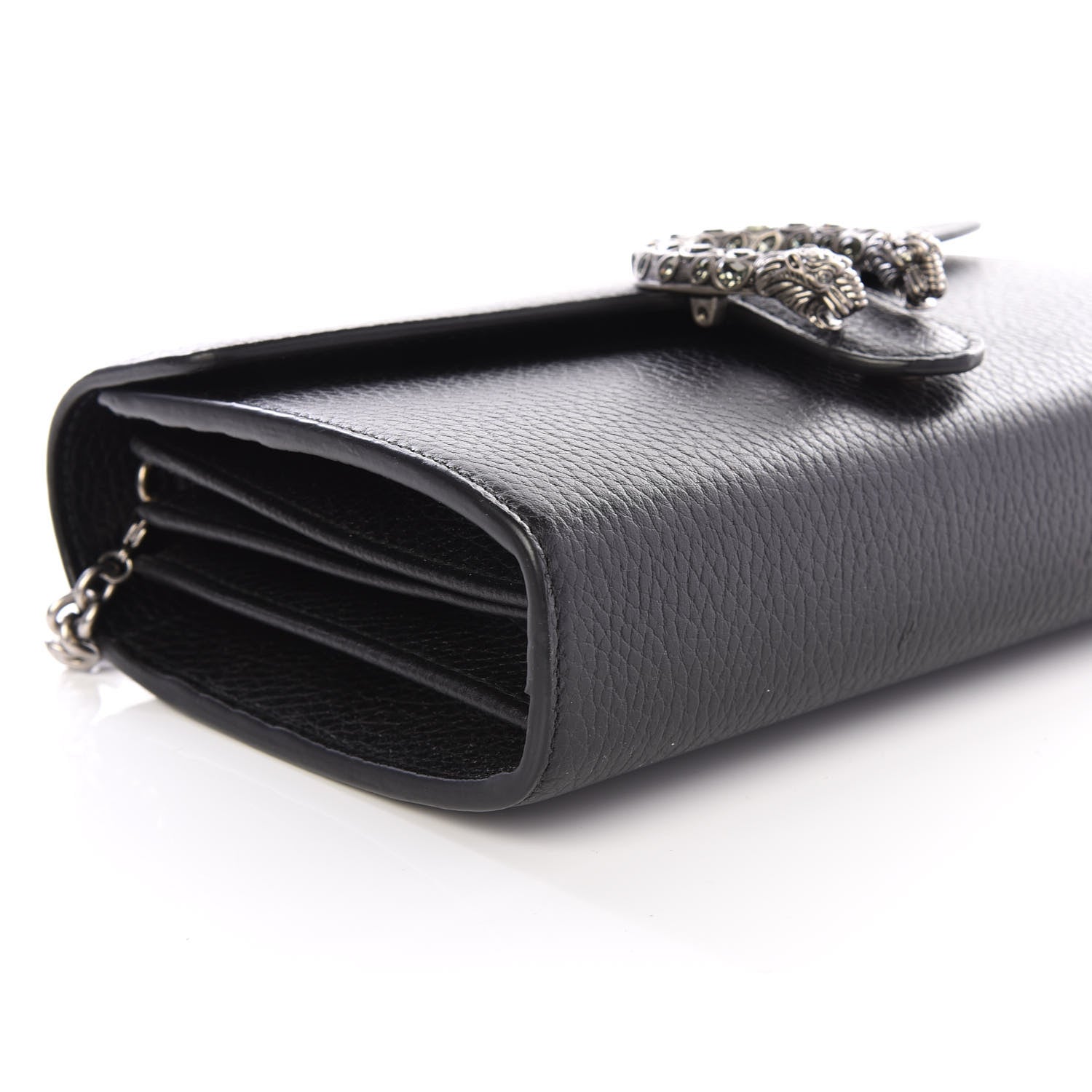 Gucci Calfskin Mini Dionysus Chain Wallet Black 5 of 9