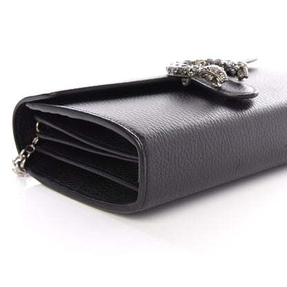 Gucci Calfskin Mini Dionysus Chain Wallet Black 5 of 9