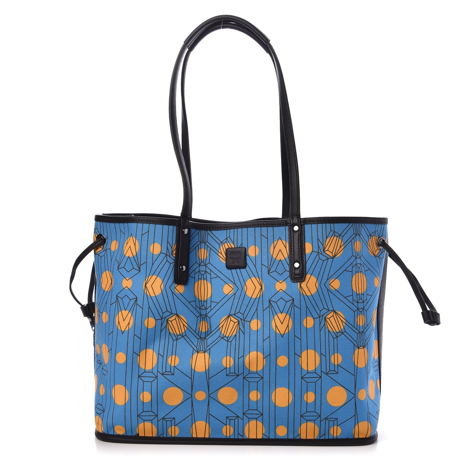 MCM Visetos Medium Anya Zip Top Shopper Tote Black 7 of 11