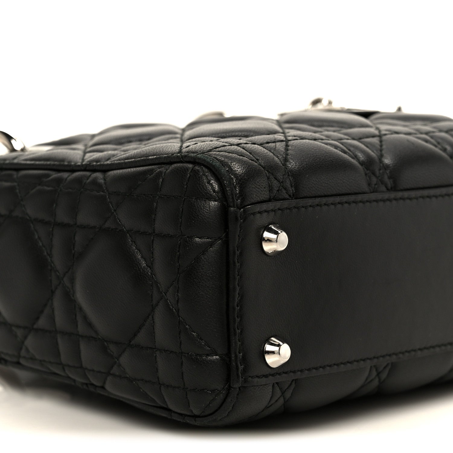Christian Dior Lambskin Cannage Mini Lady Dior Black 9 of 10