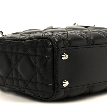Christian Dior Lambskin Cannage Mini Lady Dior Black 9 of 10
