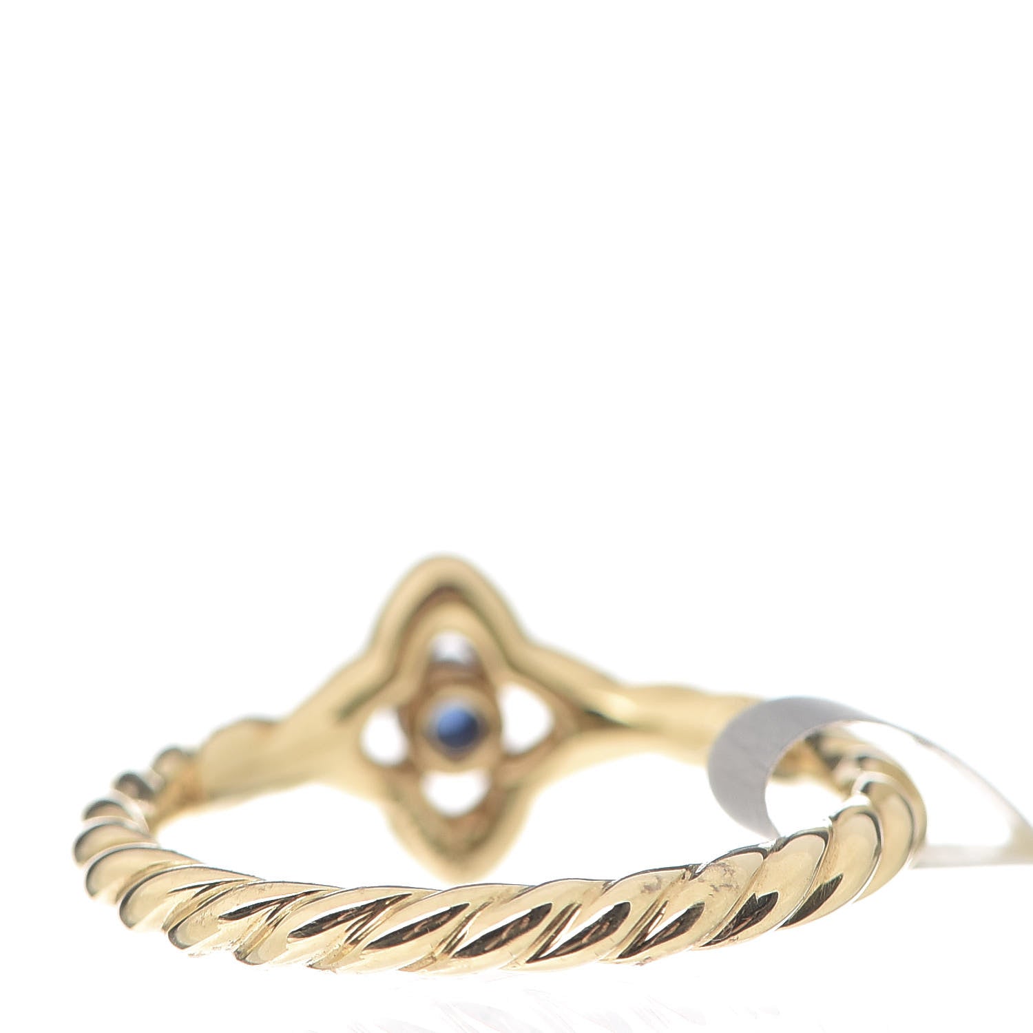 David Yurman 18K Yellow Gold Diamond Blue Sapphire 5mm Venetian Quatrefoil Ring 52 6 4 of 5