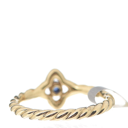 David Yurman 18K Yellow Gold Diamond Blue Sapphire 5mm Venetian Quatrefoil Ring 52 6 4 of 5