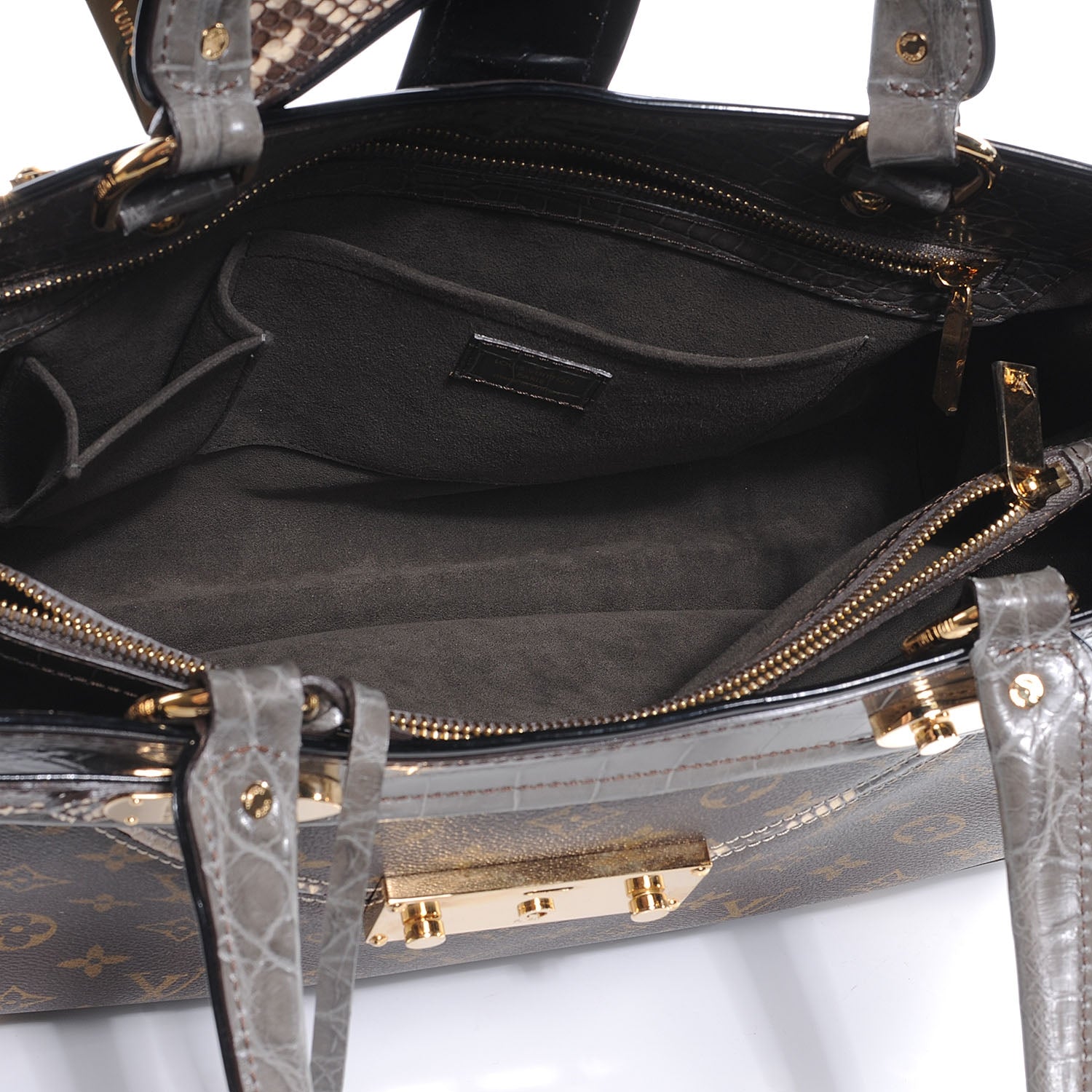 Louis Vuitton Monogram Python Alligator Monogramissime Exotic Shopper GM Gris 5 of 8