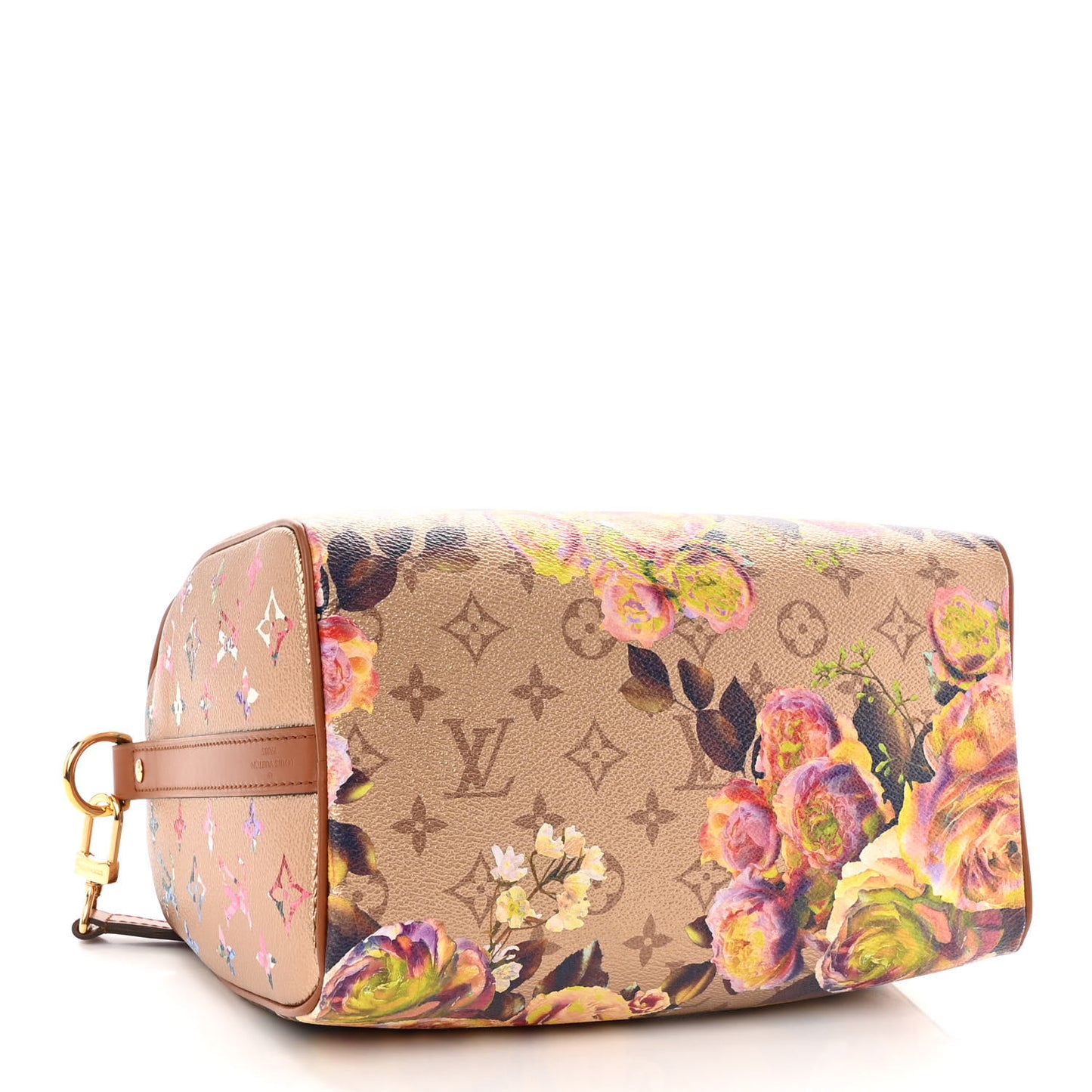 Metallic Monogram LV Garden Speedy Bandouliere 25 Gold