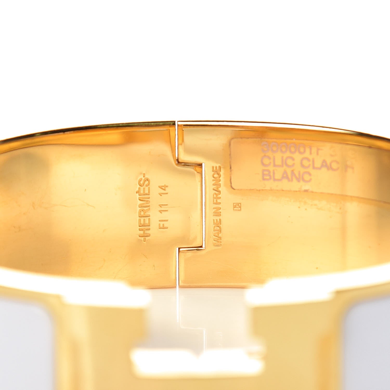 Hermes Enamel Wide Clic Clac H Bracelet GM White 5 of 7