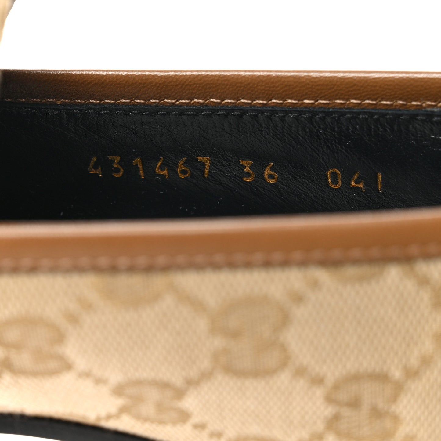 Canvas GG Monogram Horsebit Womens Jordaan Loafers 36 Beige Ruggine Rust