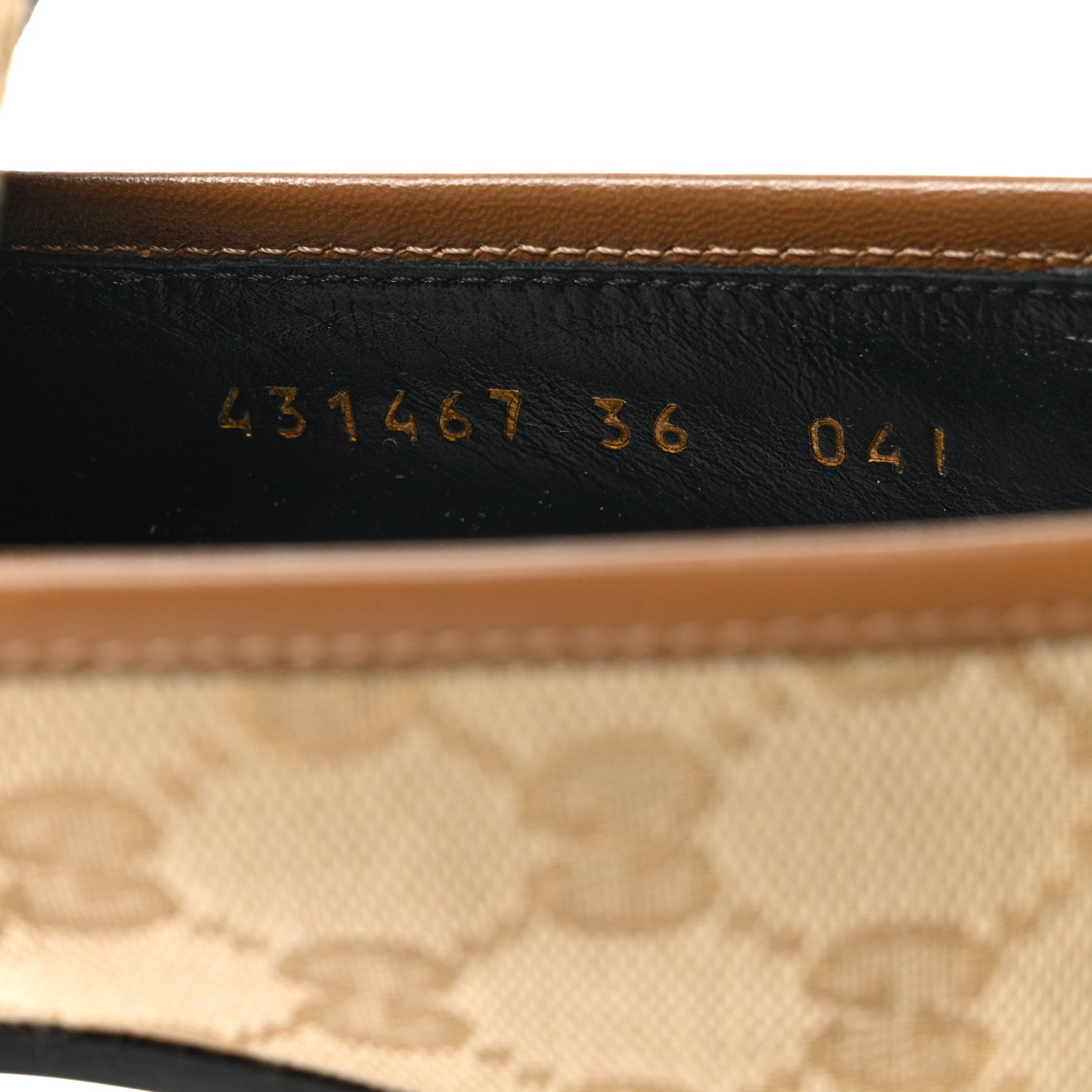 Gucci Canvas GG Monogram Horsebit Womens Jordaan Loafers 36 Beige Ruggine Rust 6 of 9