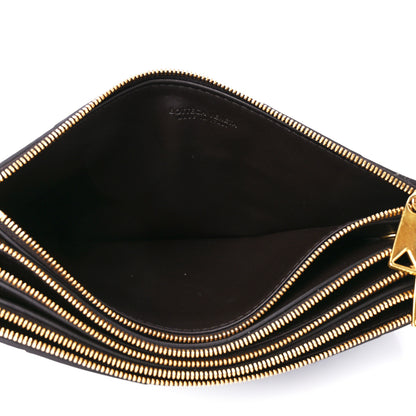Bottega Veneta Nappa Maxi Intrecciato Triple Zip Clutch Fondant 6 of 12