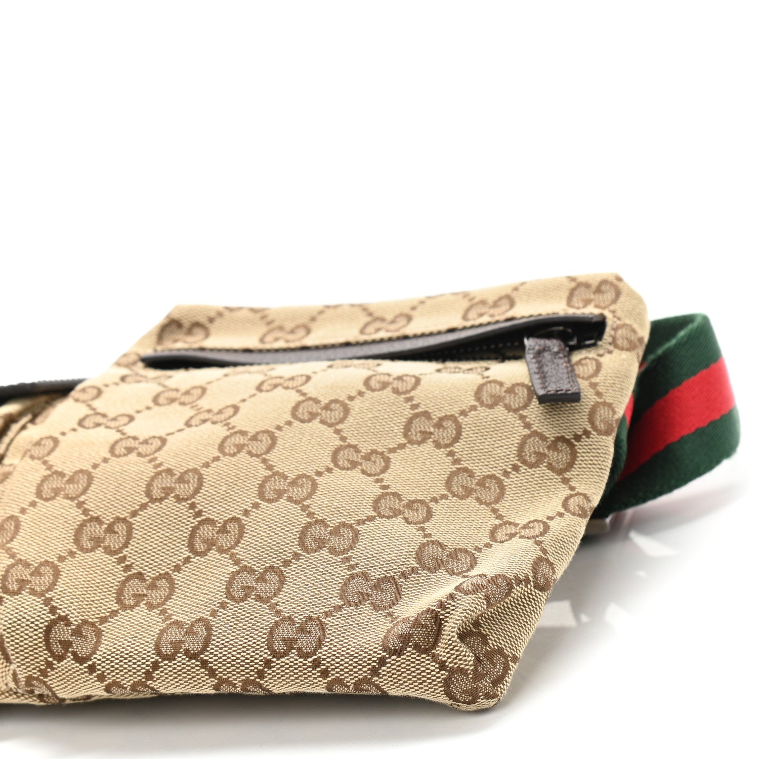 Gucci GG Monogram Web Double Pocket Belt Bag Dark Brown 10 of 10