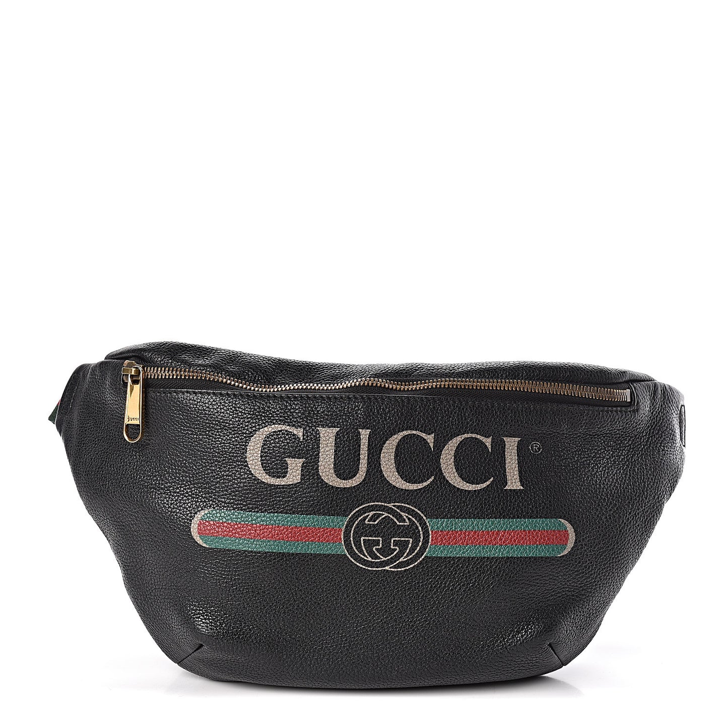 Grained Calfskin Logo Belt Bag Black