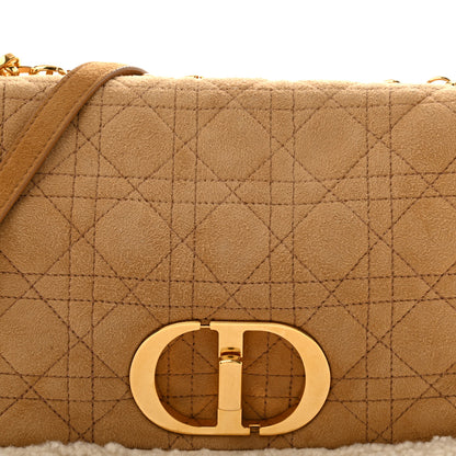 Christian Dior Shearling Cannage Large Caro Bag Camel 7 of 11