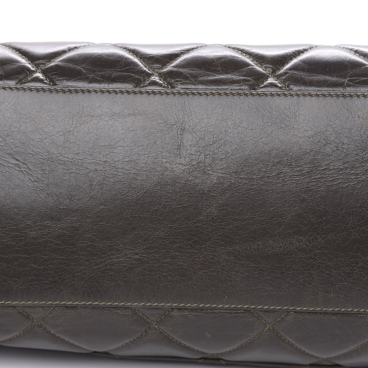 Glazed Calfskin Boy Satchel Flap Dark Grey