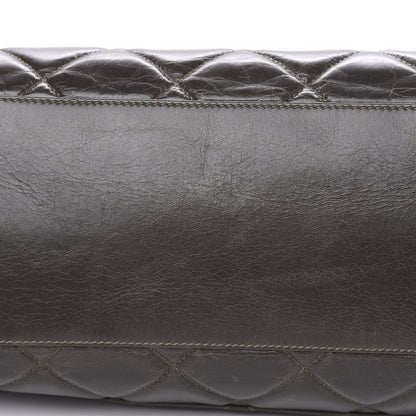 Chanel Glazed Calfskin Boy Satchel Flap Dark Grey 10 of 16