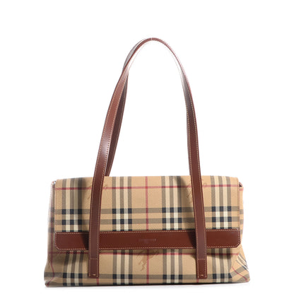 Burberry Haymarket Check Shoulder Flap Bag Brown 1 of 7