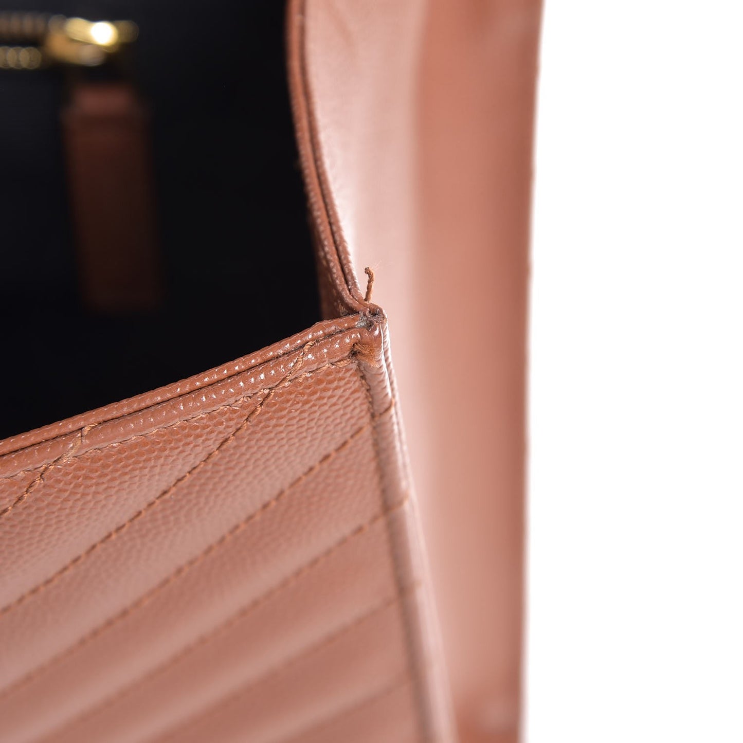 Grain De Poudre Matelasse Chevron Large Monogram Satchel Brown