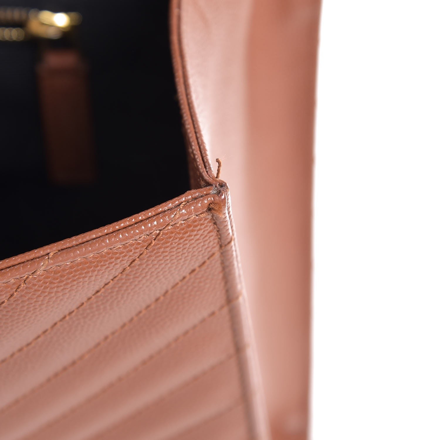 Saint Laurent Grain De Poudre Matelasse Chevron Large Monogram Satchel Brown 9 of 9