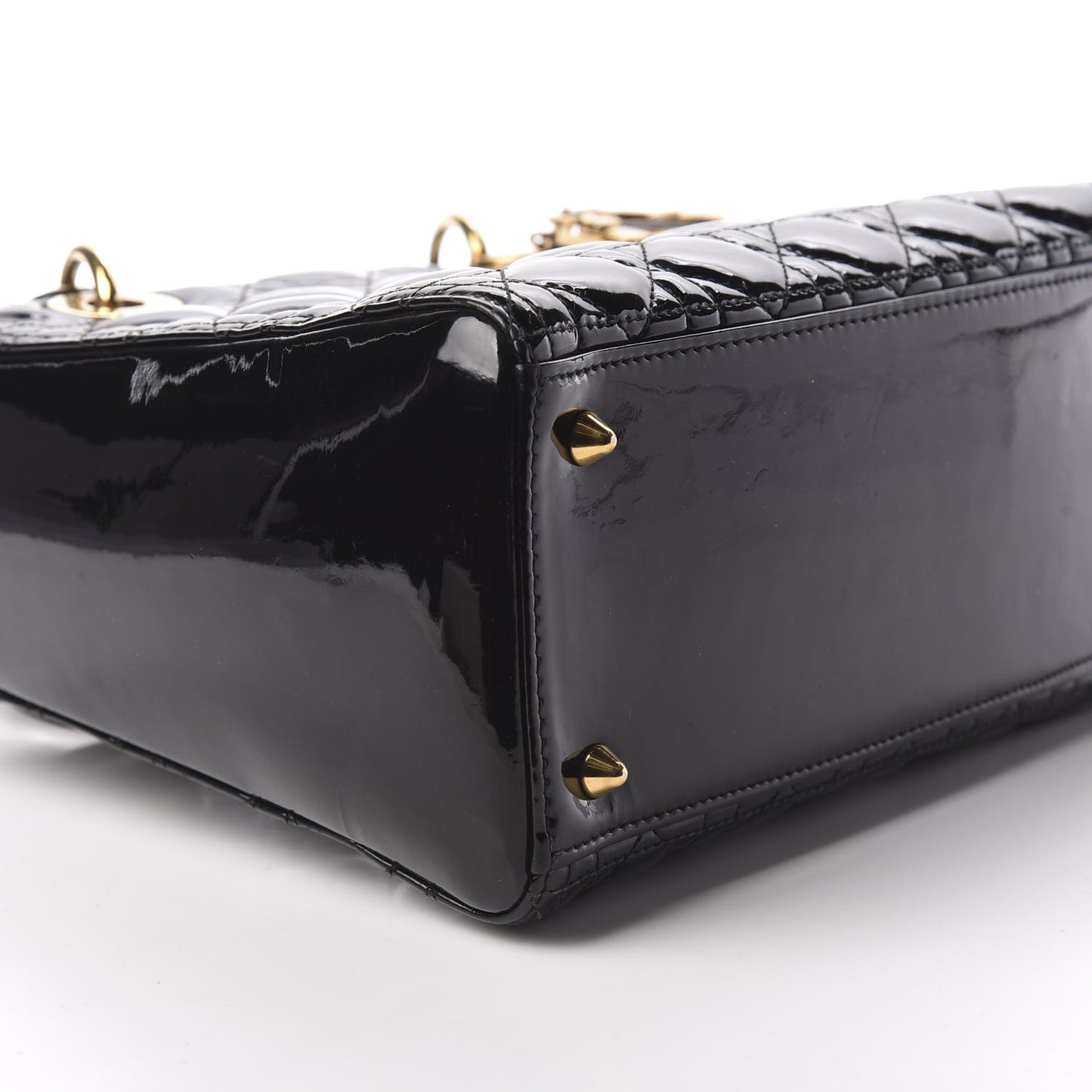 Patent Cannage Medium Lady Dior Black