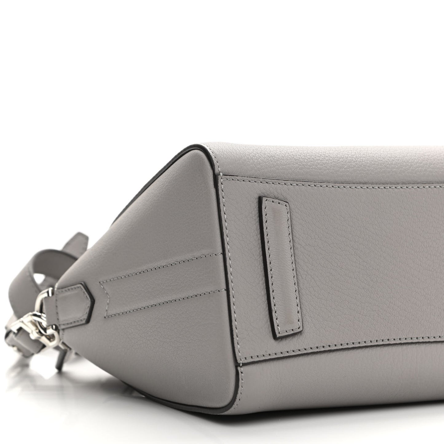 Sugar Goatskin Mini Antigona Pearl Grey