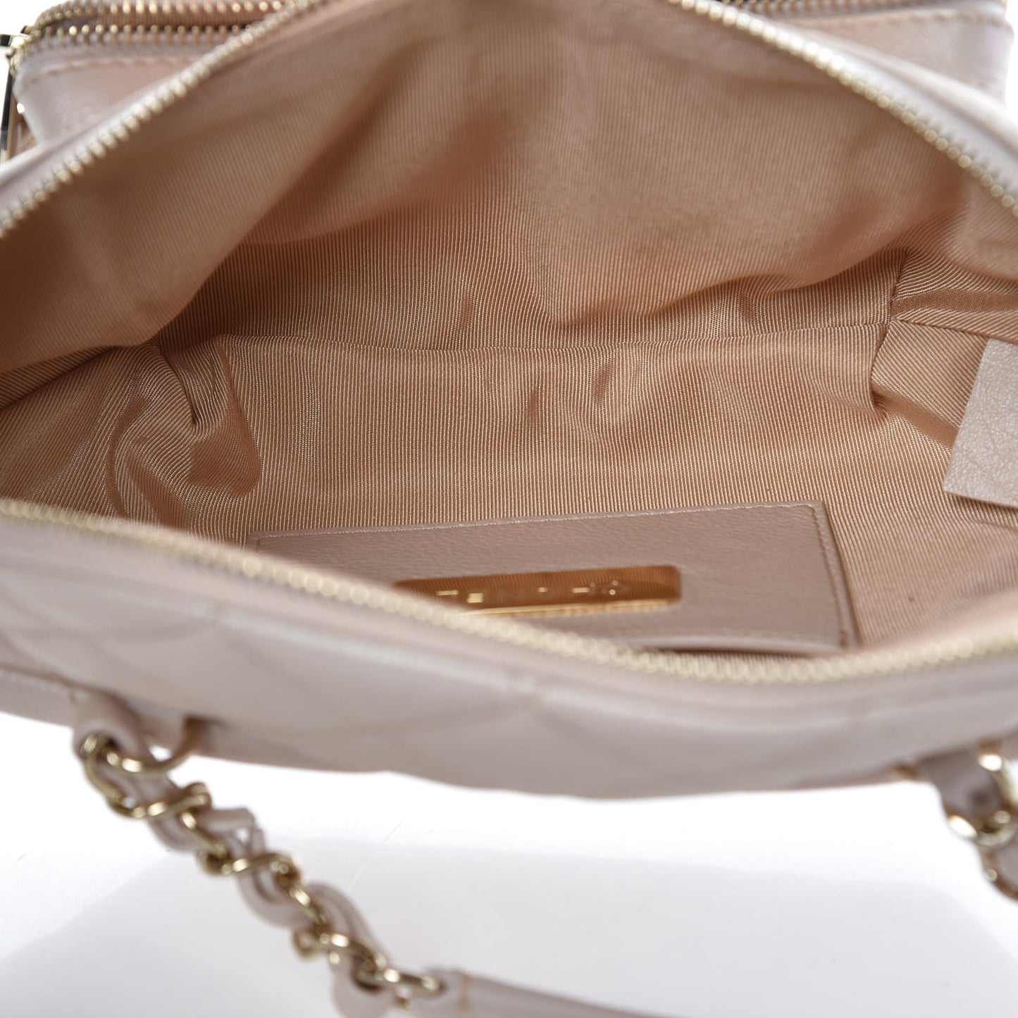 Iridescent Calfskin Quilted All About Waist Belt Bag Beige