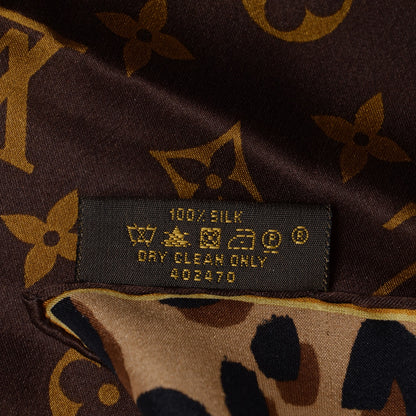 Louis Vuitton Silk Leopard Monogram Square Scarf 4 of 5