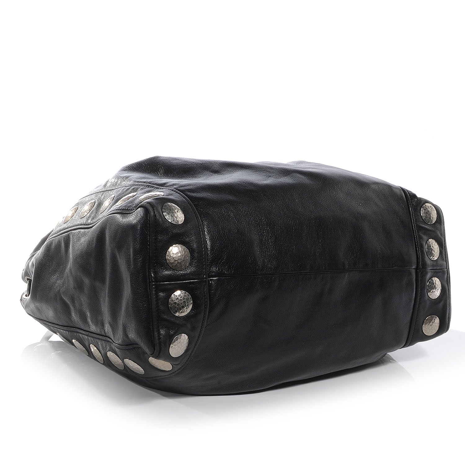 Miu Miu Soft Calfskin Hammered Stud Shopping Tote Nero 4 of 8