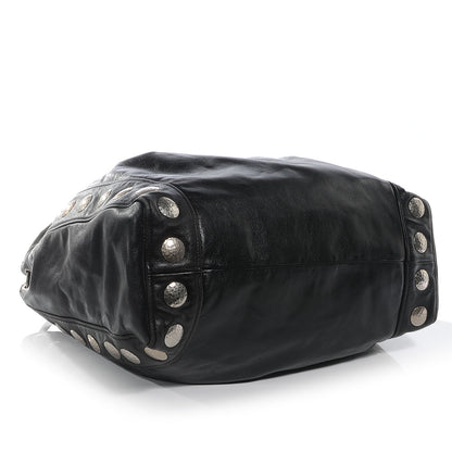 Miu Miu Soft Calfskin Hammered Stud Shopping Tote Nero 4 of 8