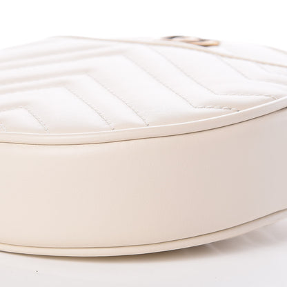 Gucci Calfskin Matelasse GG Marmont Round Wrist Wallet Mystic White 9 of 10